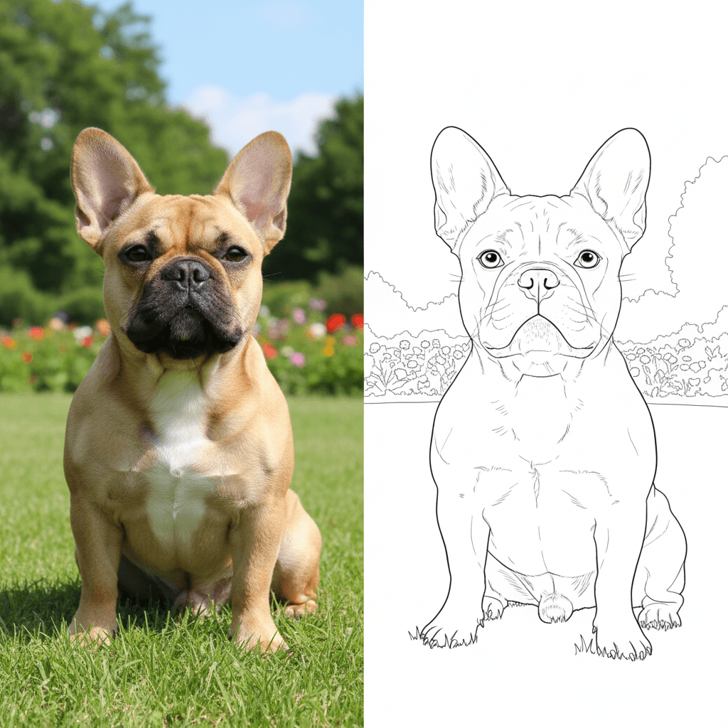coloring page of family dog