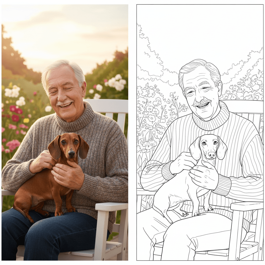coloring page of grandparent