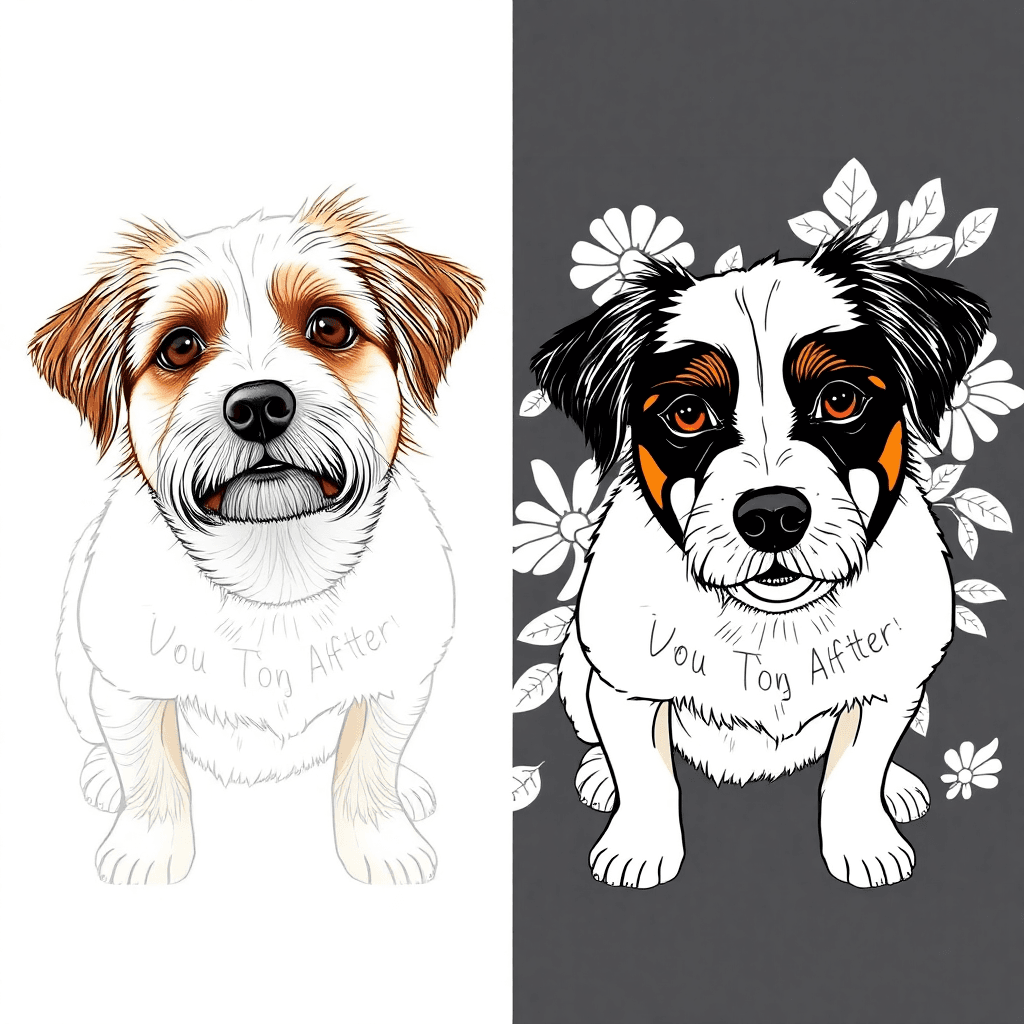 before and after pet photo