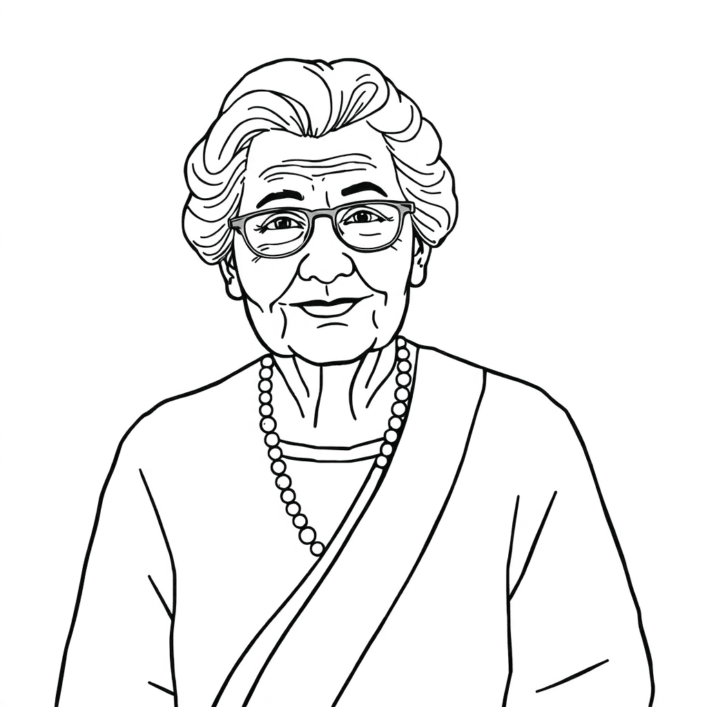 coloring page of grandmother