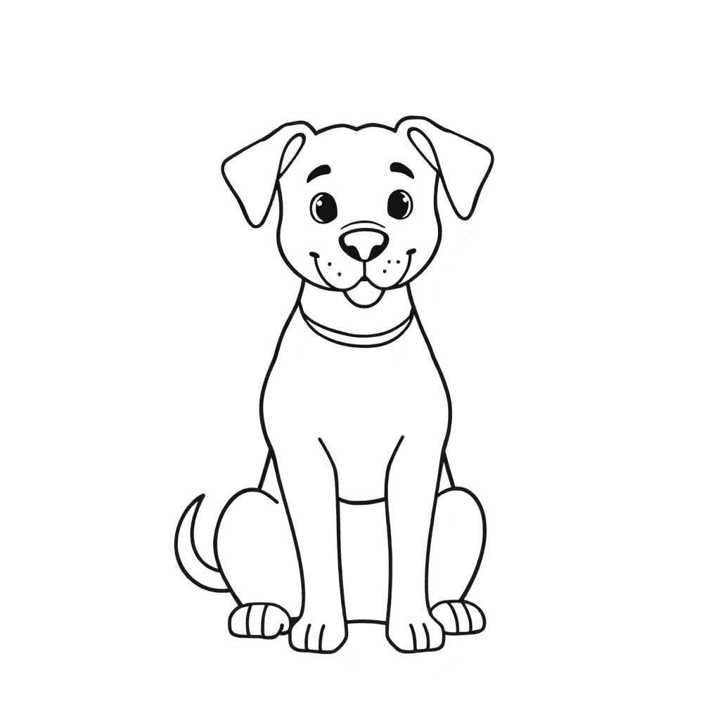 coloring page of family dog